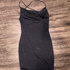 Elegant Black Spaghetti Strap Dress